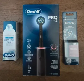 🌟 Brosse a dent electrique oral B pro 3 noire + 2 brossettes + dentifrice 🌟