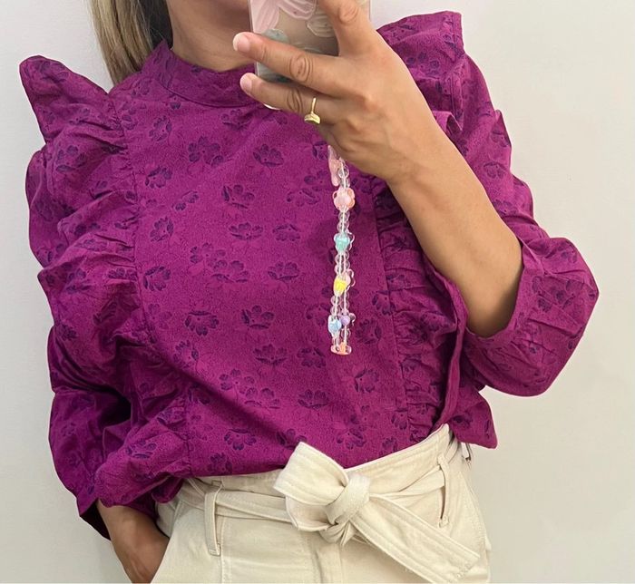 Blouse à fleurs Des Petits Hauts Avec Volants Taille 42