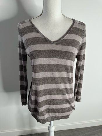 Pull fin pailleté marinière Gérard Darel T1 36 S