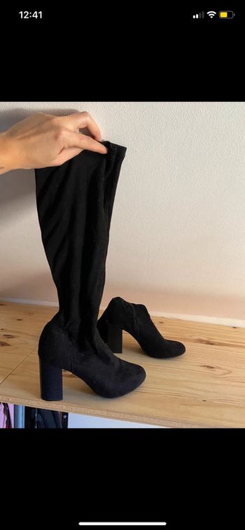 Bottes hautes en daim noir