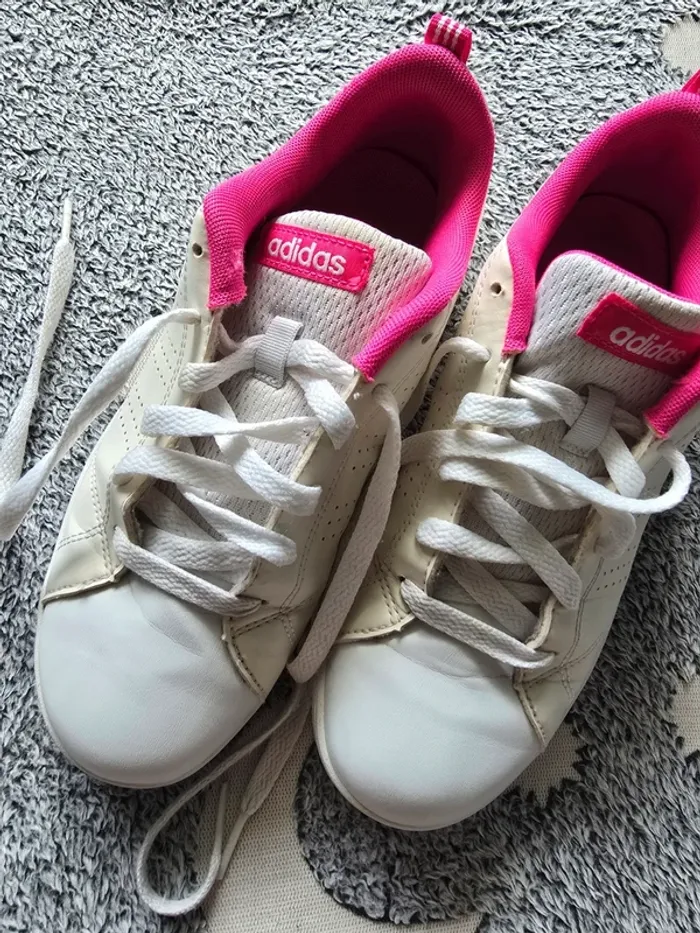 Baskets Adidas blanches et roses – Taille 36 - photo numéro 6