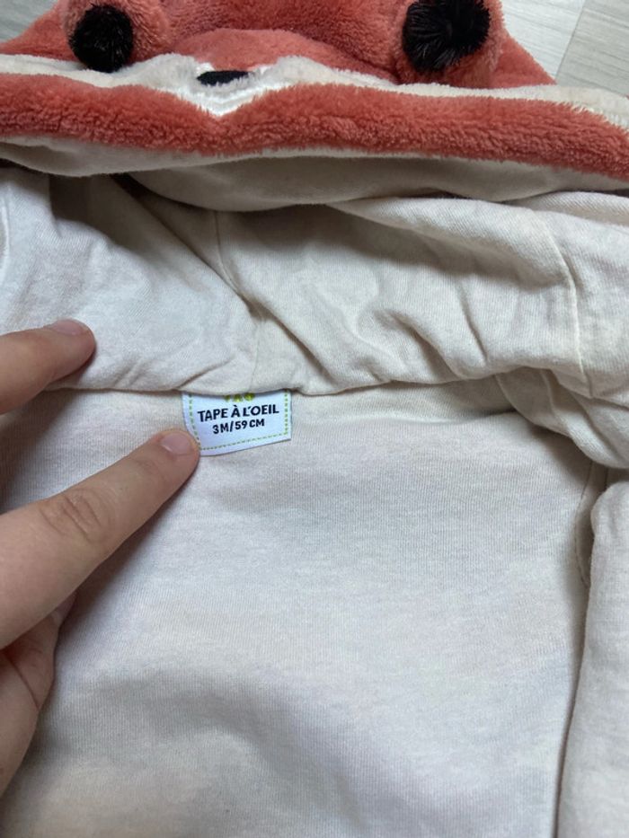 Pyjama polaire tape à l’œil 3 mois 59 cm renard - photo numéro 2