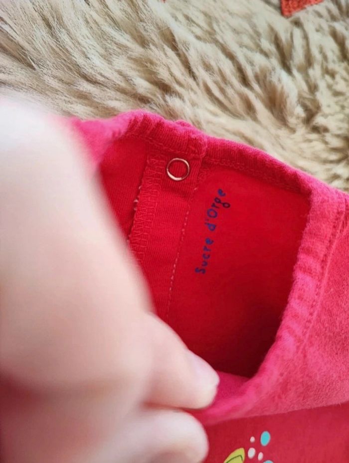 T-shirt  fushia sucre d'orge  6 mois - photo numéro 4