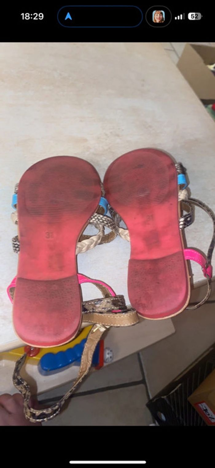 Sandales bleu rose taille 31 - photo numéro 9