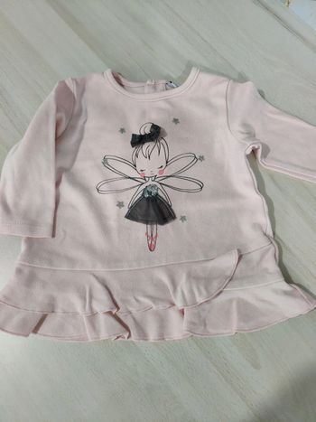 Pull rose pâle petite fée 6 mois