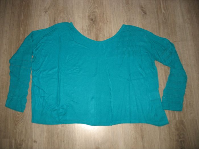 PULL COURT ML TURQUOISE "MISS CAPTAIN" - Taille M - n°03 - photo numéro 2