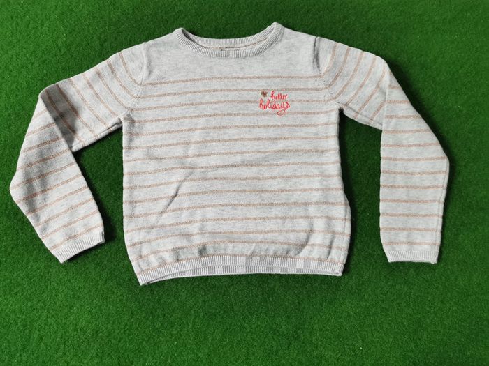 Gilet gris à rayures fille 5 ans Kiabi