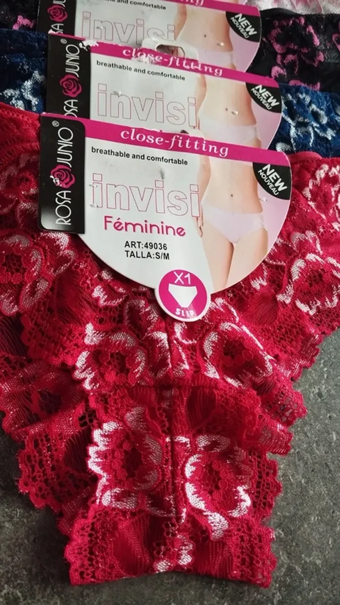 Lot de 5 culottes dentelle femme divers coloris taille 34/36 - photo numéro 8