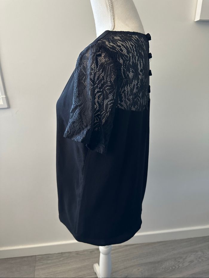 Blouse gothique noire en dentelle Majolica T38 M - photo numéro 3