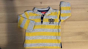 Polo manches longues jaune et gris tissaia 12 mois