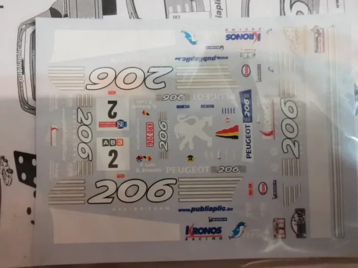 Feuille Décalque Peugeot 1/43 - photo numéro 3