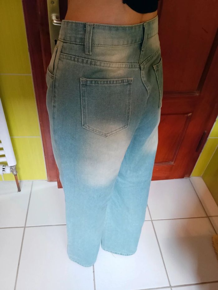 Simili Jeans femme bleu clair jambes larges Dazy - photo numéro 6