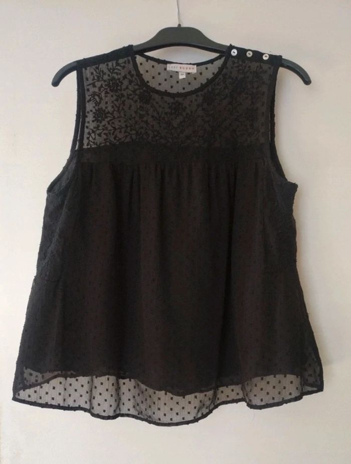Top plumetis noir La Halle / Lady Blush taille 36 stylé pin up