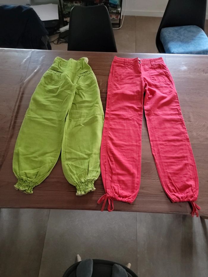 Lot de 2 pantalon large léger femme 36