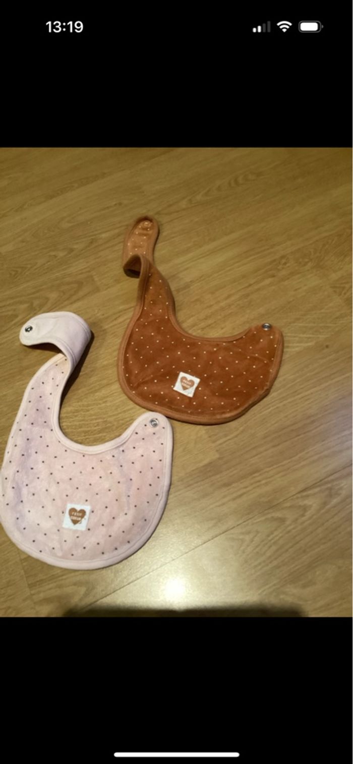 Lot de 2 bavoirs bébé fille - photo numéro 3