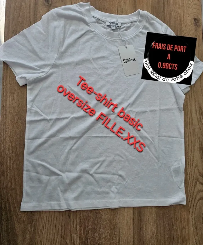 Teee shirt oversize femme / adolescente xxs neuf - photo numéro 3