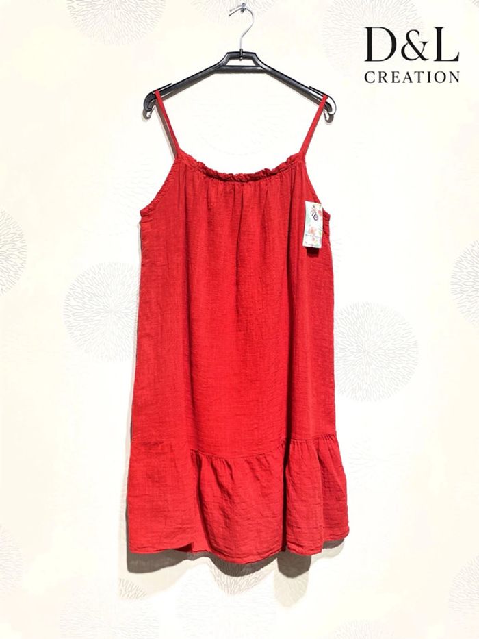 Robe courte effet lin