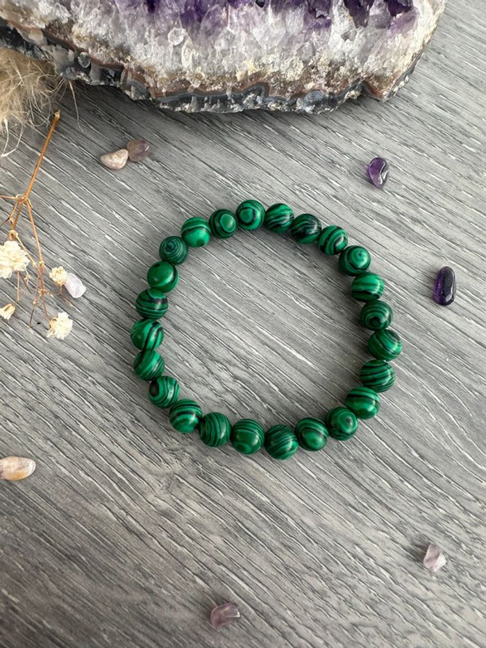 Bracelet en Malachite véritable du Chili – Pierre naturelle - photo numéro 2