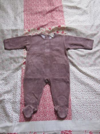 Pyjama velours mauve 6 mois