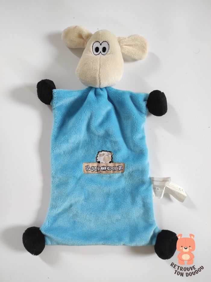 Doudou Plat Mouton Brioche Bleu Beryl