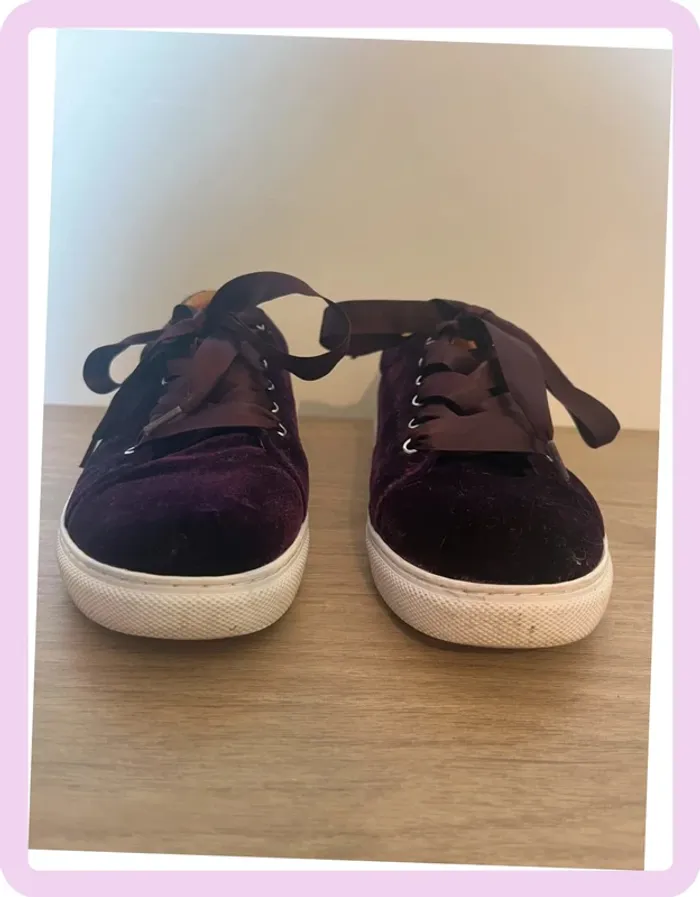 Baskets violettes effet velours à paillettes – Bons Baisers de Paname - Pointure 36 - photo numéro 2
