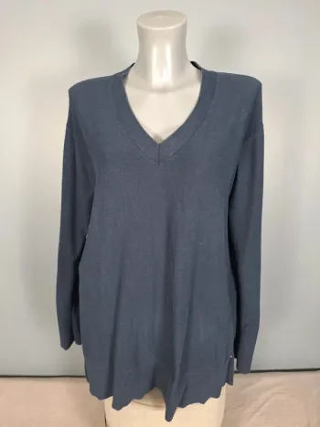 Pull Tommy Hilfiger Femme – Col V – Bleu Marine – Taille XL (633)
