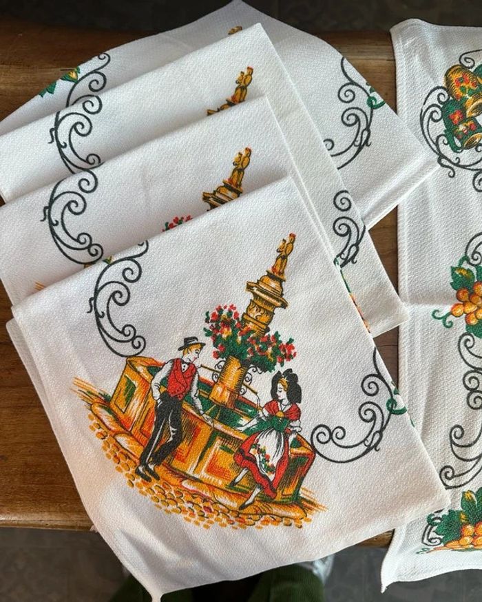 Serviette de table vintage Noël Alsace