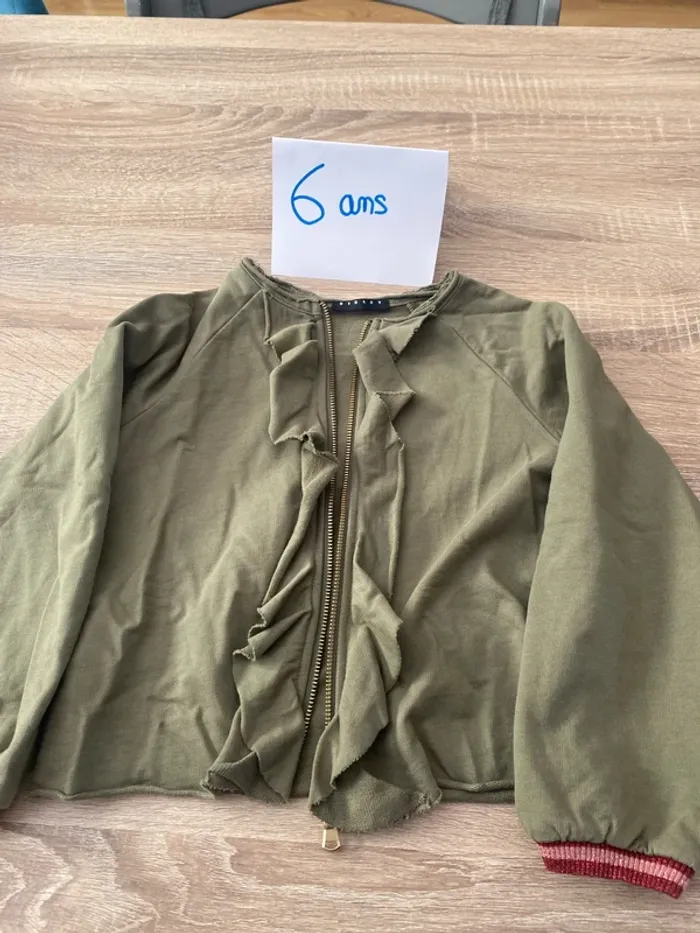Veste kaki fille Sisley 6/7ans - photo numéro 3
