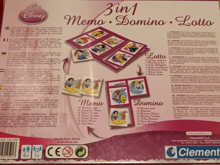 Jeu 3 en 1 Memory /Domino/Lotto Princesses Disney Neuf - photo numéro 4