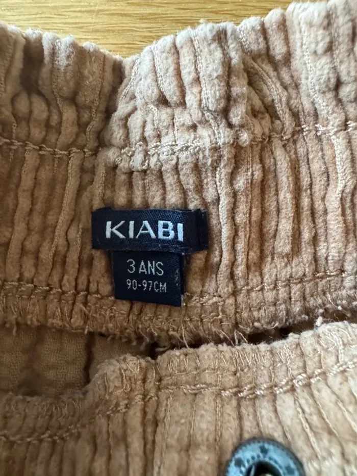 Short marron clair en velours côtelé - Taille 3 Ans - photo numéro 3