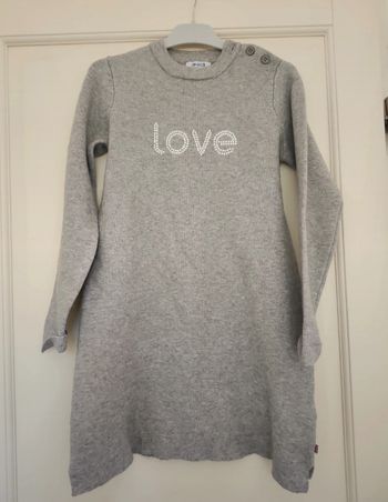 Robe pull fourrée Okaidi 10 ans gris neuve