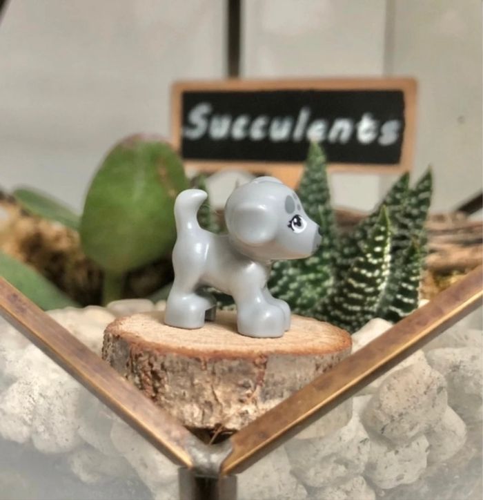 Lego Animaux Friends : Chien / Chiot gris tacheté gris foncé - NEUF - photo numéro 2