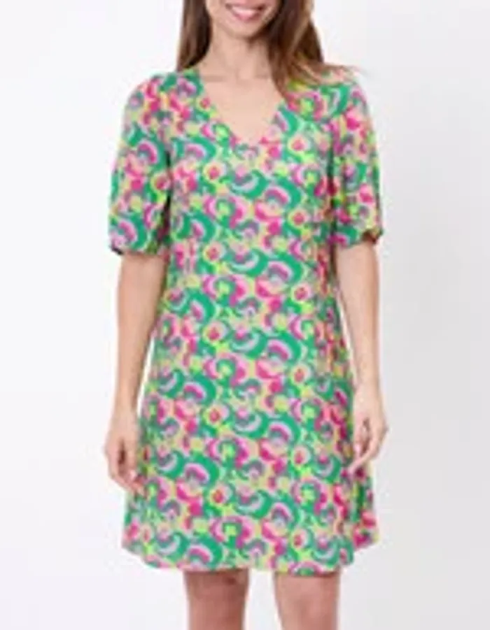 Robe fluide manches tulipes - PUCE - motif Youpi - taille XXL - LA FIANCEE - photo numéro 2
