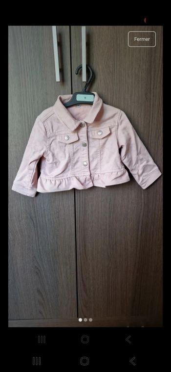 Veste en jean fille rose 12m