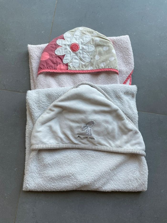 Lot cape de bain avec capuche bébé