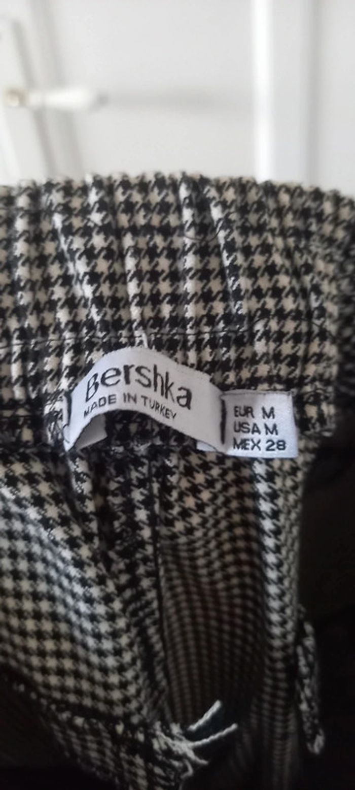 Pantalon droit motif pied de poule noir et blanc bershka 38 - photo numéro 7