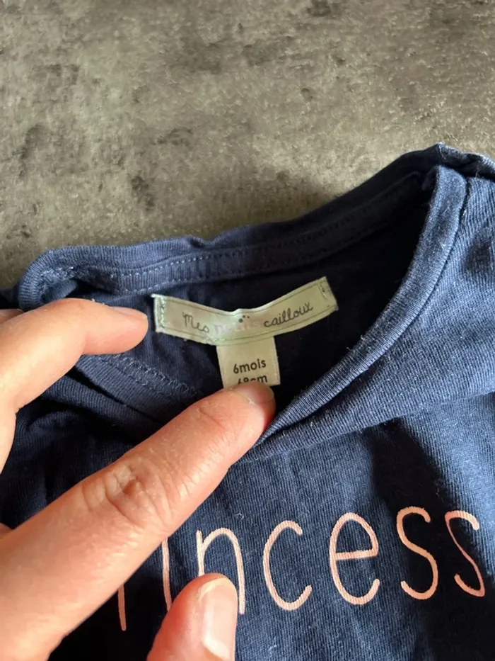 T-shirt manches longues,bébé fille, mes petits cailloux, 6 mois - photo numéro 2