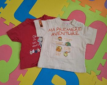 Lot 2 t-shirts manches courtes, la compagnie des petits, taille 3 mois (62 cm)