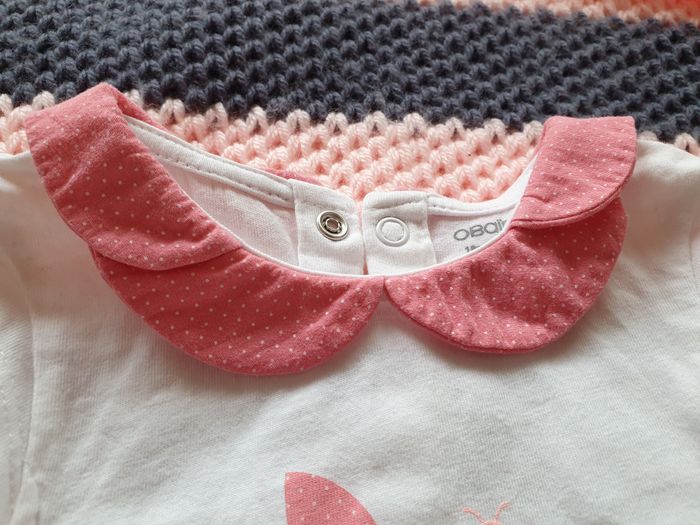 Pyjama combi courte blanc motif pomme rose fluo - T18M - Obaïbi - photo numéro 8