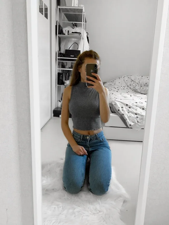 Crop top gris