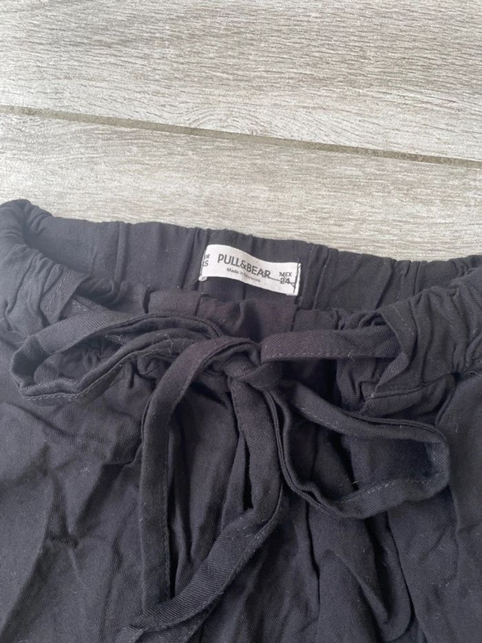 Pantalon large noir fluide – Taille élastique avec nœud - taille 34 - photo numéro 2