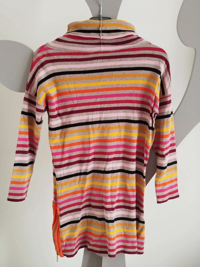 Robe col roulé à rayures multicolores Rykiel taille 8 ans - photo numéro 2