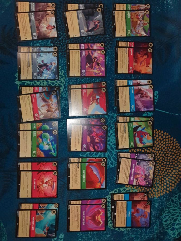 Lot de carte lorcana pour jeu mémo thème aladin