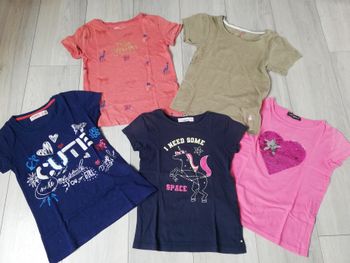 10 ans fille lot de 5 tee-shirts manches courtes 