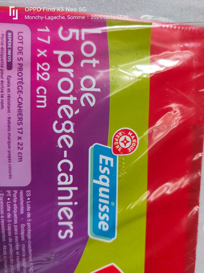 5 protège-cahiers17x22cm plastique avec marquage pages intégré et étiquette  Neuf  Réduction jusqu'à -70% - photo numéro 5
