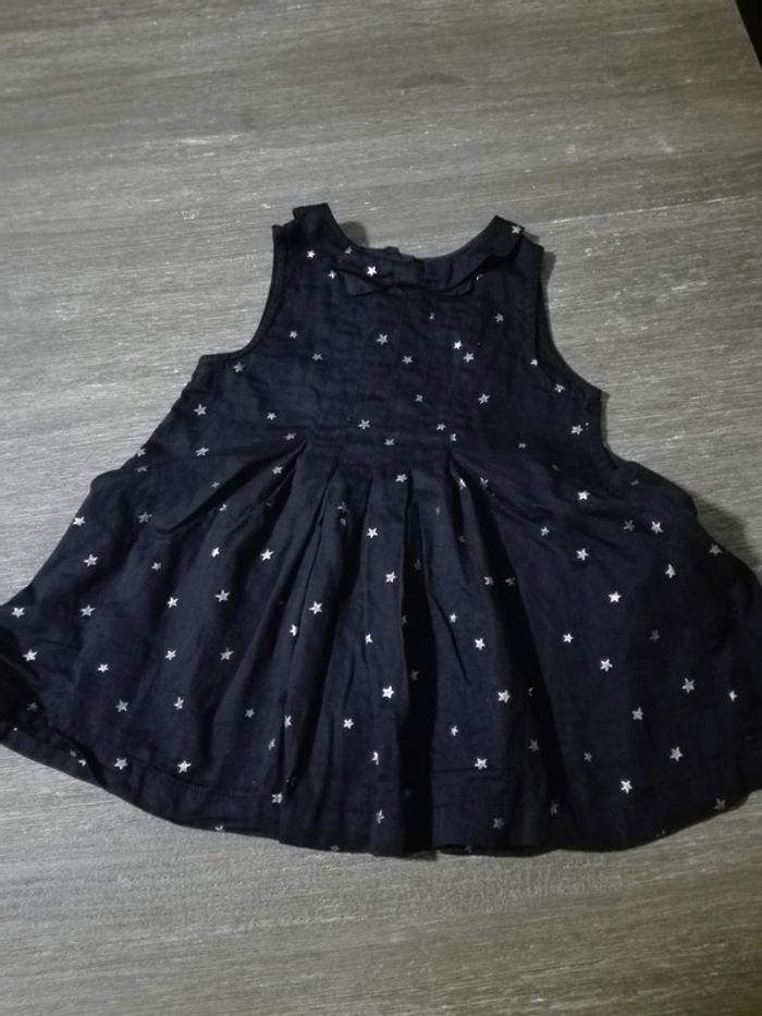 Robe neuve bébé fille 9 mois DPAM noir étoiles doré