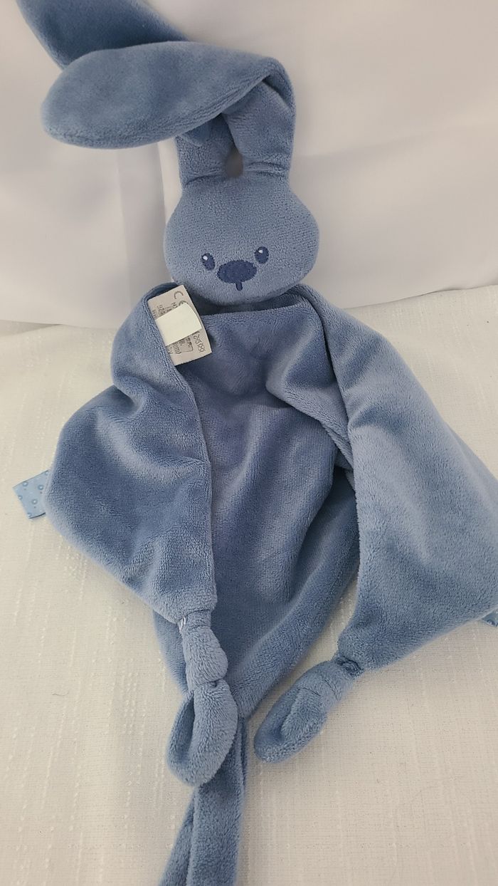 Doudou plat triangle lapin bleu Lapidou NATTOU