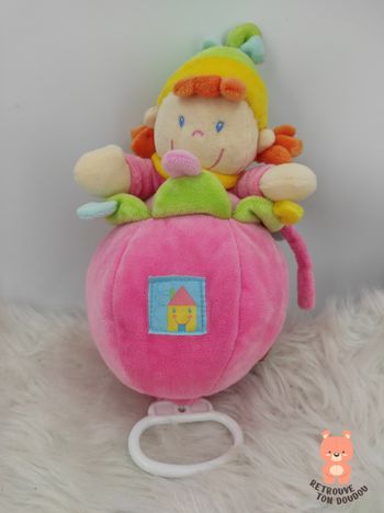 Doudou Boule Musical Rose Fillette Lutin Nicotoy