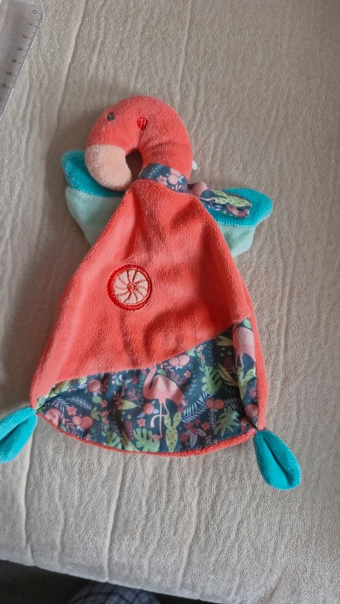 Doudou plat Flamant rose pusblu - photo numéro 3