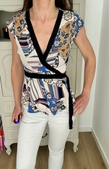 Superbe blouse , petit haut cache cœur , kimono Morgan taille 36 , S , 1